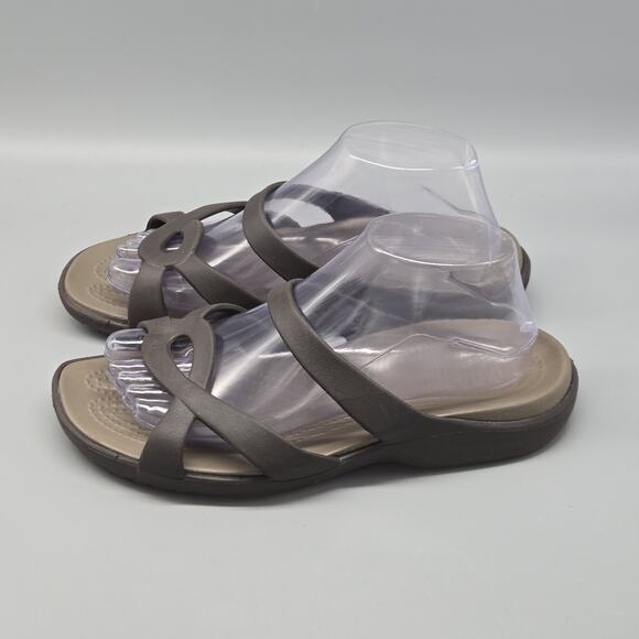 Crocs Meleen Twist Sandal Brown/ Taupe Sail Comfort Slip On Women's Size 9 - Picture 2 of 11